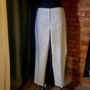 Nic + Zoe Light Gray Flat Front Women's Mid-Rise Straight Leg Pants- Size 10